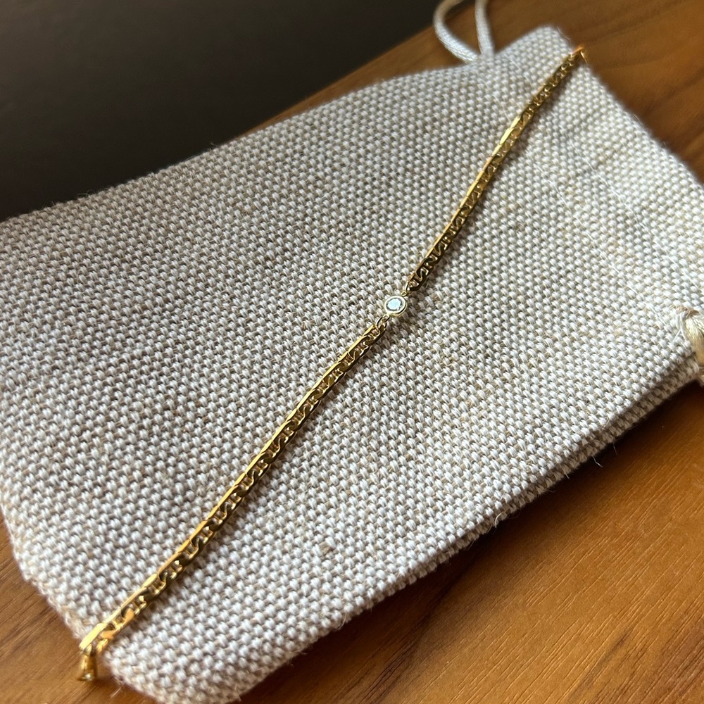 18K gold vermeil mariner bracelet with CZ